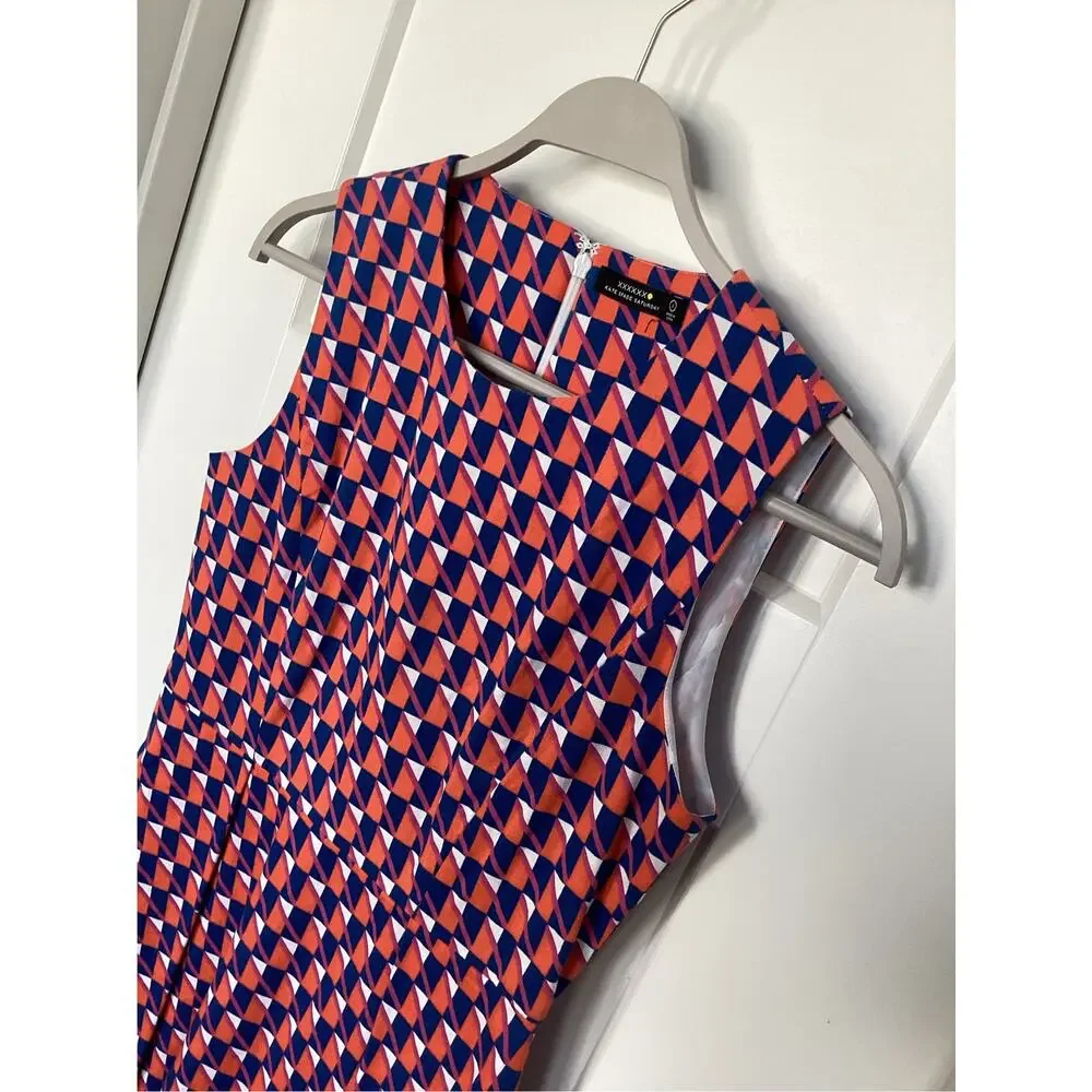 Kate spade‎ Saturday pleated flare dress with geometric pattern women's size 6
